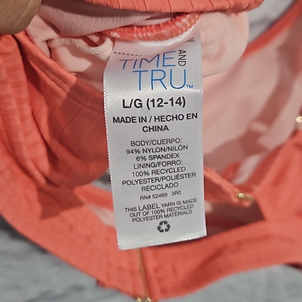 Cutout coral ribbed swimsuit top - Picture 6 of 6